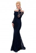 Длинное Вечернее Платье Темно-синий ABU555