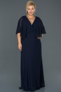 Длинное Свободное Вечернее Платье Темно-синий ABU001