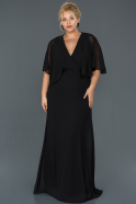 Длинное Свободное Вечернее Платье Черный ABU001