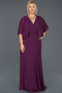 Длинное Свободное Вечернее Платье Фиолетовый ABU001