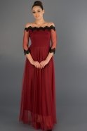 Длинное Вечернее Платье Бордовый ABU260