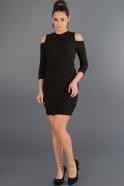 Короткое Вечернее Платье Черный A60556