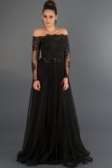 Длинное Помолвочное Платье Черный ABU1060