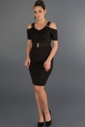 Короткое Вечернее Платье Черный D9075