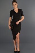 Короткое Вечернее Платье Черный D9116