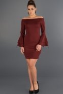 Короткое Вечернее Платье Бордовый D9118