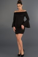 Короткое Вечернее Платье Черный D9118