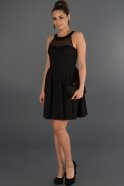 Короткое Вечернее Платье Черный D9151