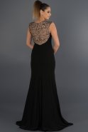 Длинное Вечернее Платье Черный-Золотой F1554