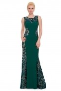 Длинное Вечернее Платье Изумрудно-зеленый J1084