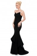 Длинное Вечернее Платье Черный NA6126
