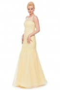 Длинное Вечернее Платье Лимонный S4197