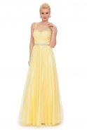 Длинное Вечернее Платье Лимонный S4212