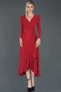 Длинное Пригласительное Платье красный ABU997