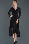 Длинное Пригласительное Платье Черный ABU997