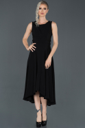 Длинное Пригласительное Платье Черный ABU998