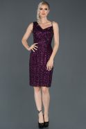 Короткое Платье На Приглашение Пурпурный ABK661