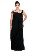 Длинное Свободное Вечернее Платье Черный ALK5663