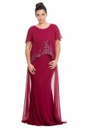 Длинное Свободное Вечернее Платье Вишневый ALY6061