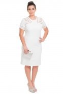 Короткое Свободное Вечернее Платье Белый N98270