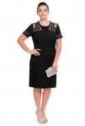 Короткое Свободное Вечернее Платье Черный N98270