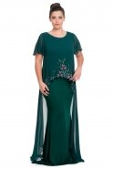 Длинное Свободное Вечернее Платье Изумрудно-зеленый ALY6061