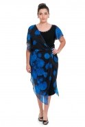 Короткое Свободное Вечернее Платье Ярко-синий ALY6382