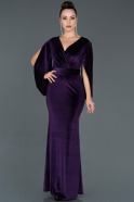 Вечернее Платье Русалка Из Бархата Пурпурный ABU1024