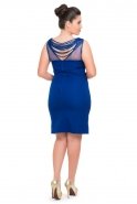 Короткое Свободное Вечернее Платье Ярко-синий N98344