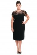 Короткое Свободное Вечернее Платье Черный NZ8214