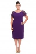 Короткое Свободное Вечернее Платье Пурпурный NZ8348