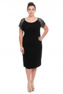 Короткое Свободное Вечернее Платье Черный NZ8348