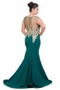 Длинное Свободное Вечернее Платье Изумрудно-зеленый O4272