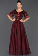 Длинное Помолвочное Платье Бордовый ABU1028