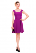 Короткое Вечернее Платье Пурпурный T2437