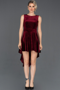 Вечернее Платье Асимметричного Кроя Plus Size Бордовый ABO043