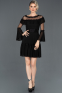 Короткое Вечернее Платье Черный ABK078