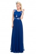 Длинное Вечернее Платье Ярко-синий AN2303