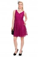 Короткое Вечернее Платье Пурпурный T2495