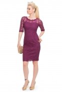 Короткое Вечернее Платье Пурпурный C8004