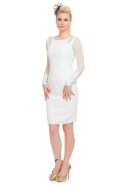 Короткое Вечернее Платье Белый NZ8087