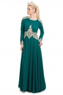 Вечерняя Одежда Хиджаб Изумрудно-зеленый O9084