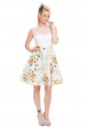 Короткое Вечернее Платье Лимонный S4275