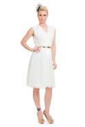 Короткое Коктейльное Платье Белый T2083