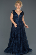 Длинное Помолвочное Платье Темно-синий ABU1048