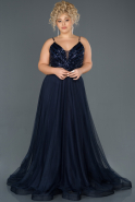 Длинное Помолвочное Платье Темно-синий ABU1046