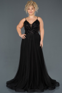 Длинное Помолвочное Платье Черный ABU1046