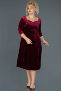 Миди Вечернее Платье Большого Размера Бордовый ABK684
