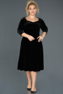 Миди Вечернее Платье Большого Размера Черный ABK684