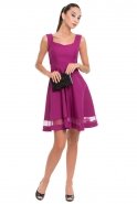 Короткое Платье На Приглашение Пурпурный T2539